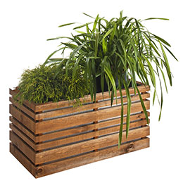 Wood and metal planter LIGN Z 100